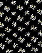Black White Yellow Floral Burst All-Over Rug