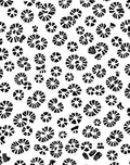 Abstract Circles And Paw Prints Pattern Rug