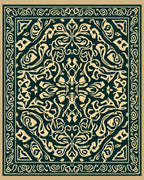 Ornate Floral Inlay Pattern Rug
