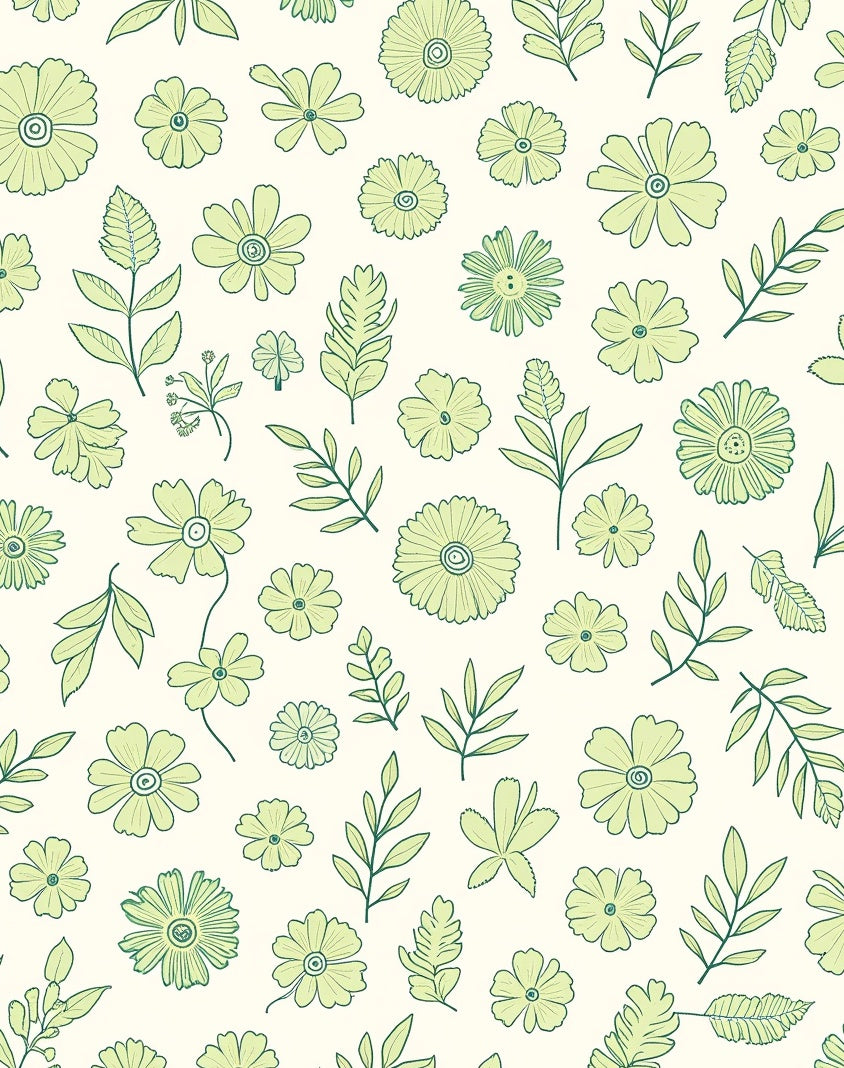 Whimsical Floral Garden Pattern Design Rug