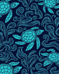 Oceanic Turtle Aquatic Swirl Design Rug