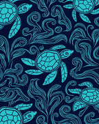 Oceanic Turtle Aquatic Swirl Design Rug