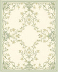 Pale Green Floral Vines Pattern Rug