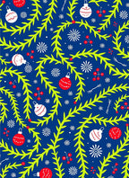 Christmas Ornaments Snowflakes Evergreen Twine Rug
