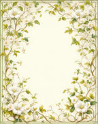 White Floral Vine Pattern Rug