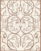 Bold Outline Botanical Style Design Rug