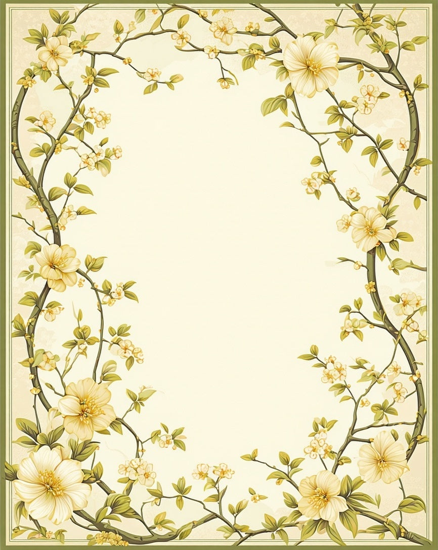 Vintage Floral Vine Pattern Rug