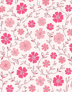 Pink Daisy Patterned Floral Design Rug