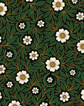 Art Nouveau Black White Floral Emerald Leaves Rug