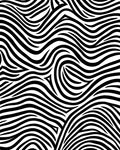 Black White Abstract Wavy Stripes Rug