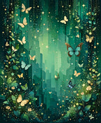 Enchanted Forest Butterfly Garden Design Rug