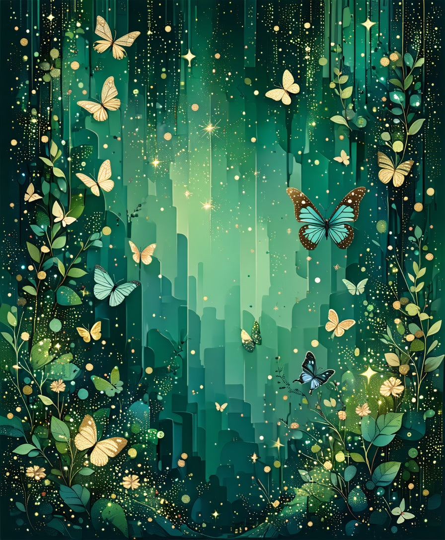 Enchanted Forest Butterfly Garden Design Rug