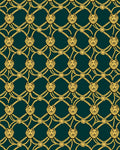 Golden Lion Heads Lattice Pattern Rug