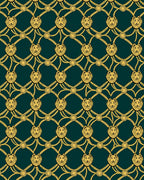 Golden Lion Heads Lattice Pattern Rug