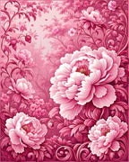 Pink Floral Garden Pattern Rug