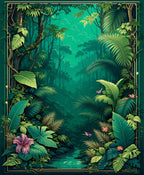 Lush Jungle Floral Butterfly Scenery Rug