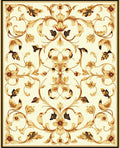 Ornate Floral Patterned Golden Rug