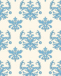 Classic Blue Floral Acanthus Damask Pattern Rug
