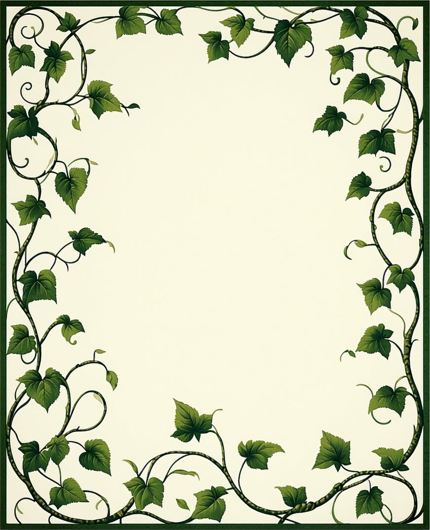 Vine Leaf Elegant Border Design Rug