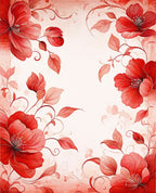 Red Floral Vine Artful Design Rug