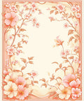 Soft Floral Vine Pattern Border Rug