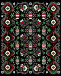 Red Green White Medallion Floral Arrangement Rug