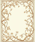 Vines With Delicate Blossoms Frame Rug
