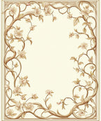 Vines With Delicate Blossoms Frame Rug