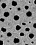 Organic Black White Ringed Pattern Rug