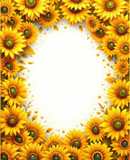Golden Sunflowers Patterned Yellow Rug