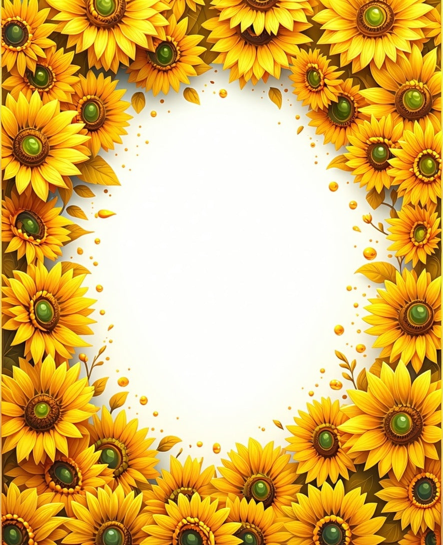 Golden Sunflowers Patterned Yellow Rug