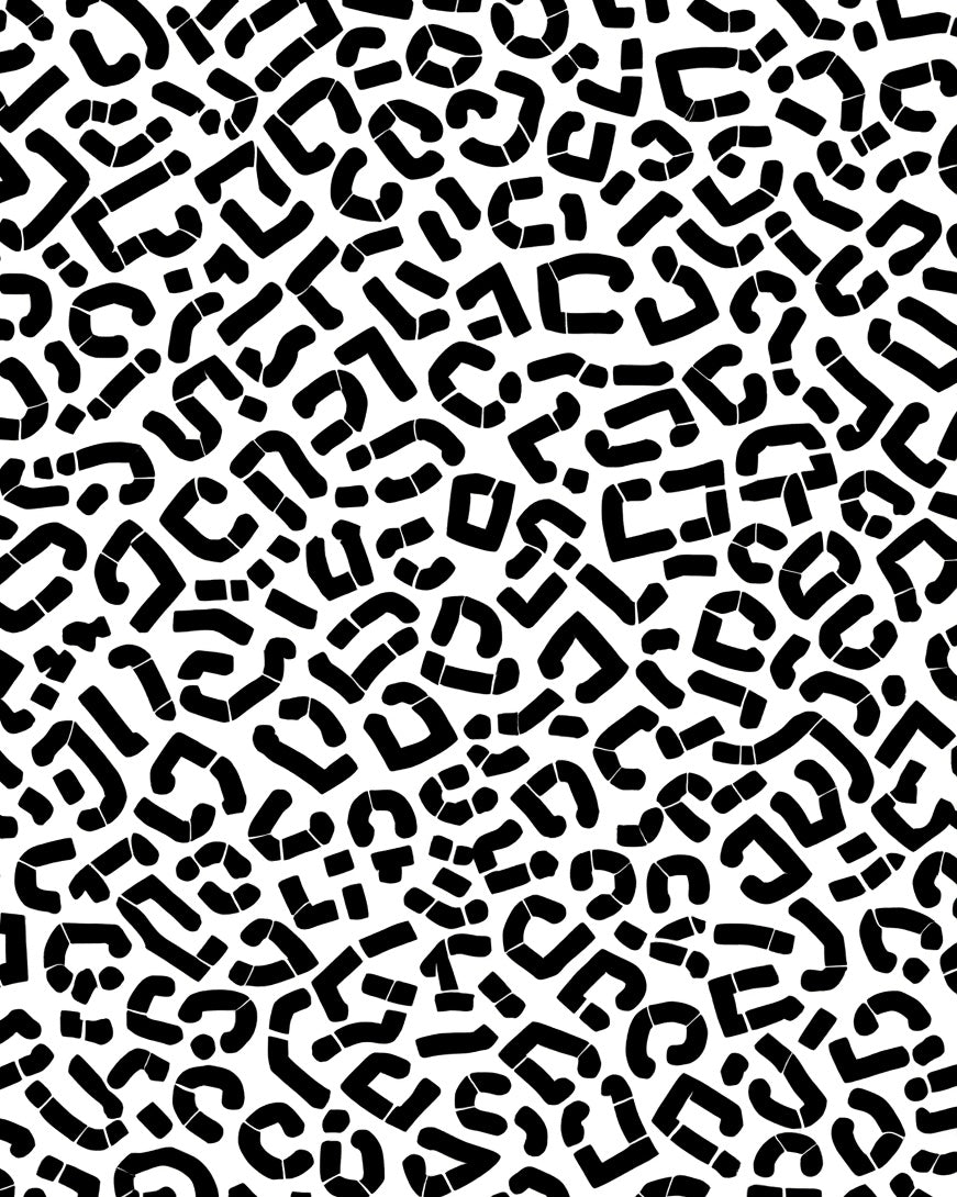 Abstract Black White Playful Spots Rug