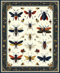 Elegant Insect And Floral Garden Design Rug
