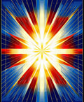 Radiant Sunburst Geometric Design Rug