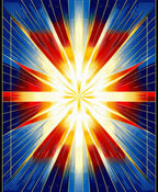 Radiant Sunburst Geometric Design Rug