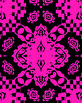 Bold Pink Black Abstract Symmetry Rug