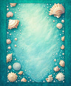 Seashells and Pearls Aquatic Border Rug