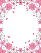 Pink Blossom Swirl Decorative Design Rug