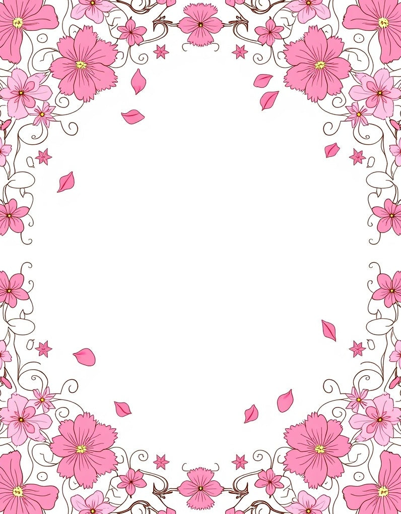 Pink Blossom Swirl Decorative Design Rug