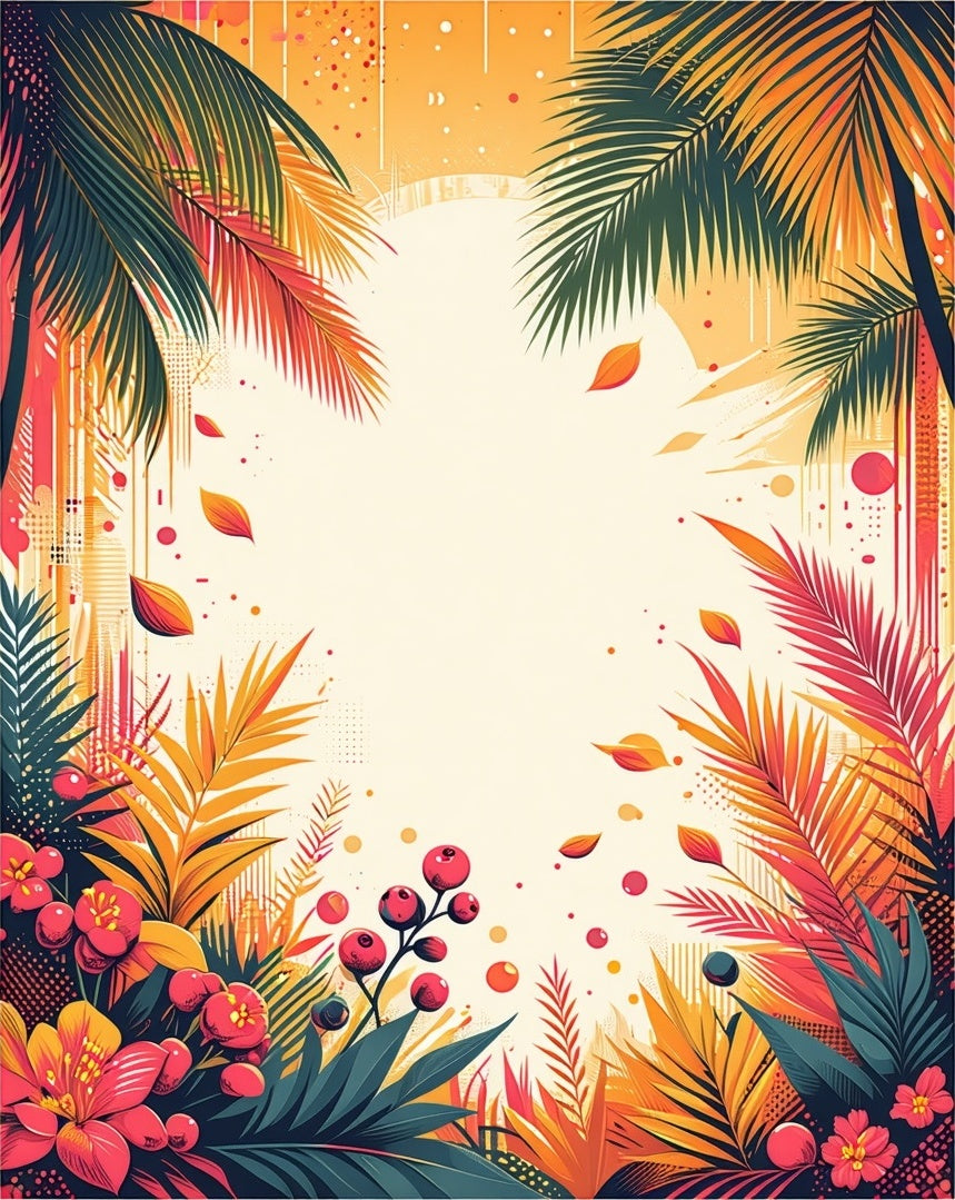 Tropical Foliage Floral Vibrant Rug