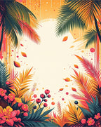 Tropical Foliage Floral Vibrant Rug