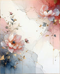 Abstract Floral Art With Gold Accents Rug