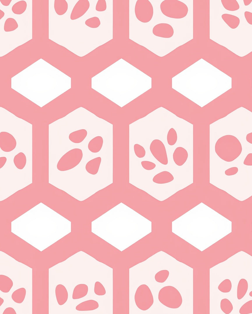 Geometric Pink Spots Pattern Rug