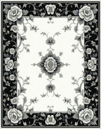 Ornate Floral Scrollwork Pattern Rug
