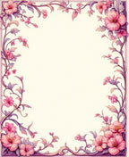 Pink Floral Vine Whimsical Rug