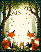 Woodland Creatures Whimsical Forest Design Rug