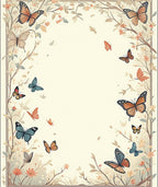 Vintage Butterfly Garden Whimsical Design Rug
