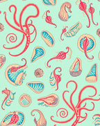 Oceanic Tentacle And Shell Pattern Rug