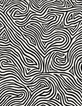 Abstract Black White Winding Pattern Rug