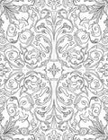 Ornate Floral Scrollwork Pattern Design Rug